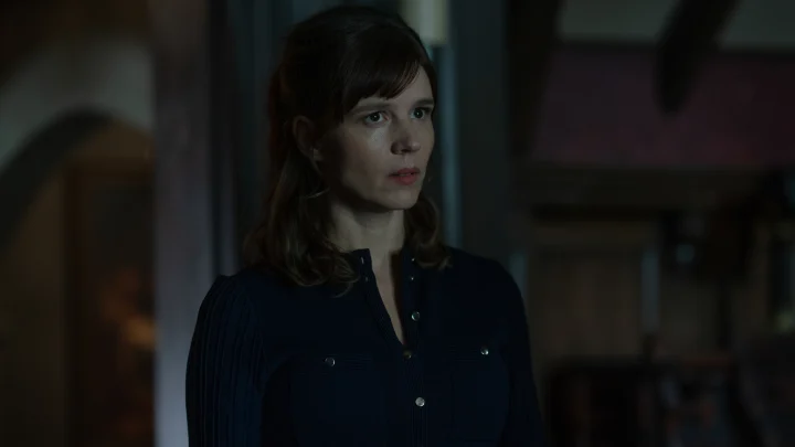 Katja Herbers as Kristen Bouchard In Evil episode 13, season 4, Streaming on Paramount+ 2024. Photo Credit: Alyssa Longchamp/Paramount+
